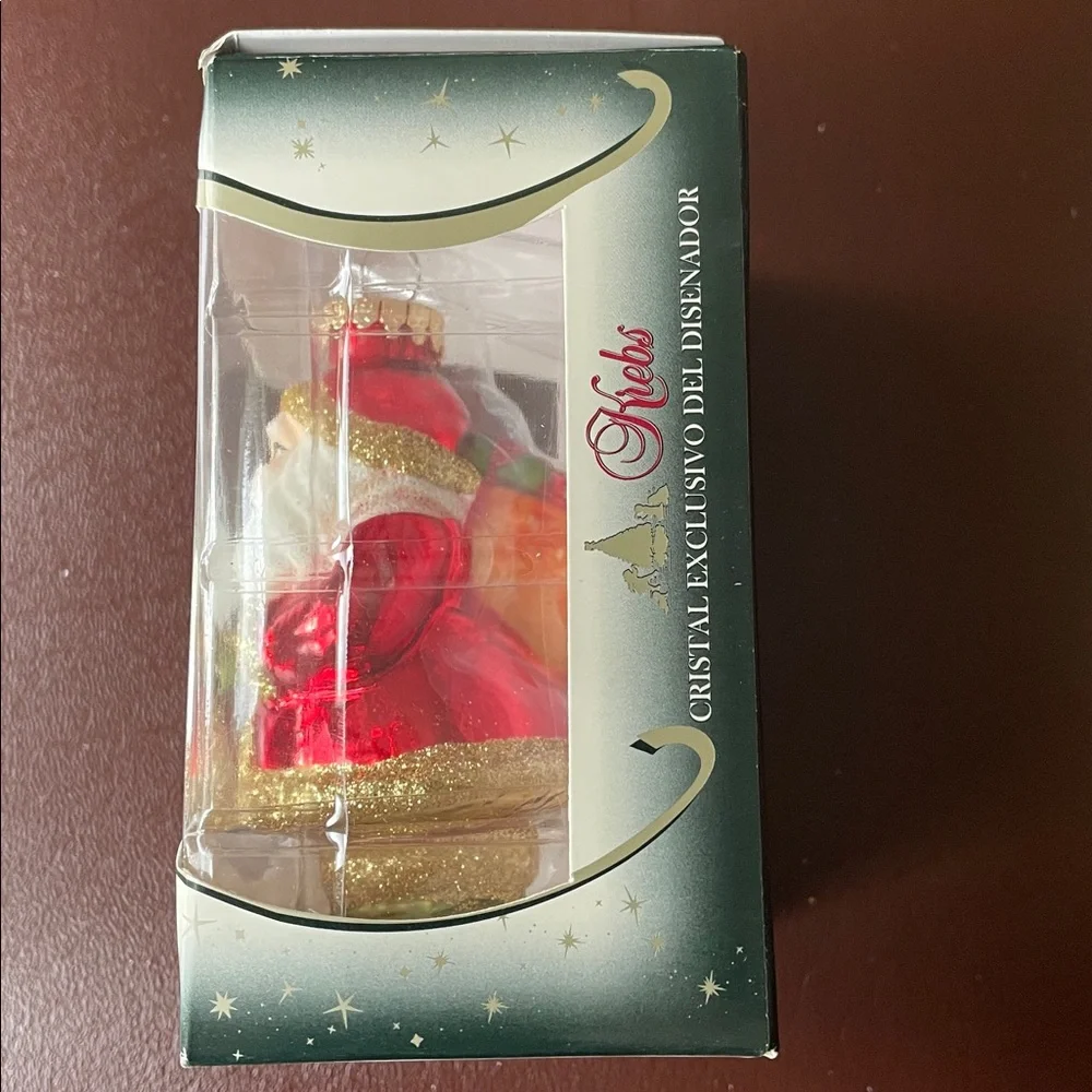 Krebs Elegant Glass Santa Christmas Ornament 2011
